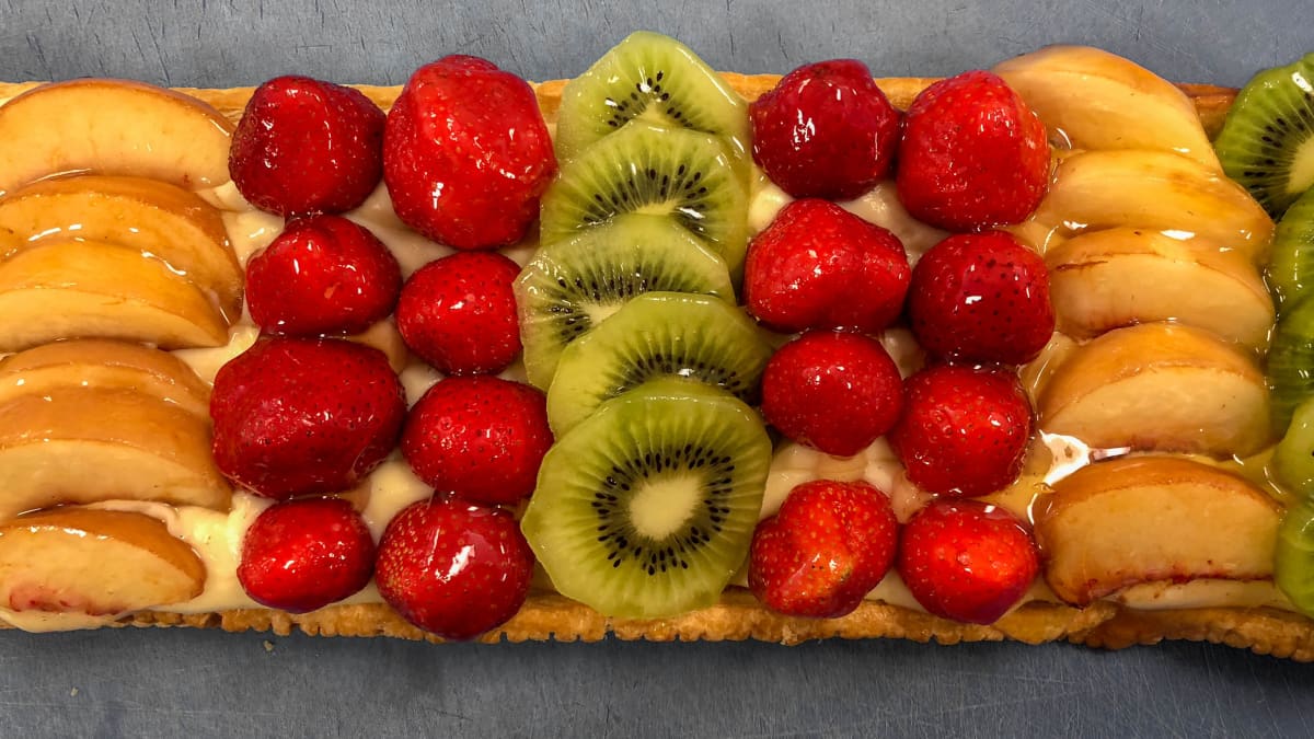 Tarte en bande aux fruits