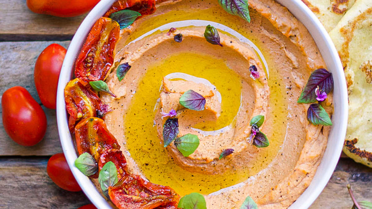 Houmous aux tomates rôties
