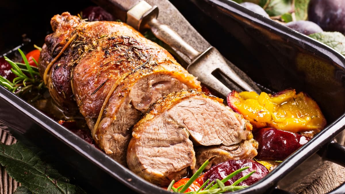 Baron d'agneau rôti