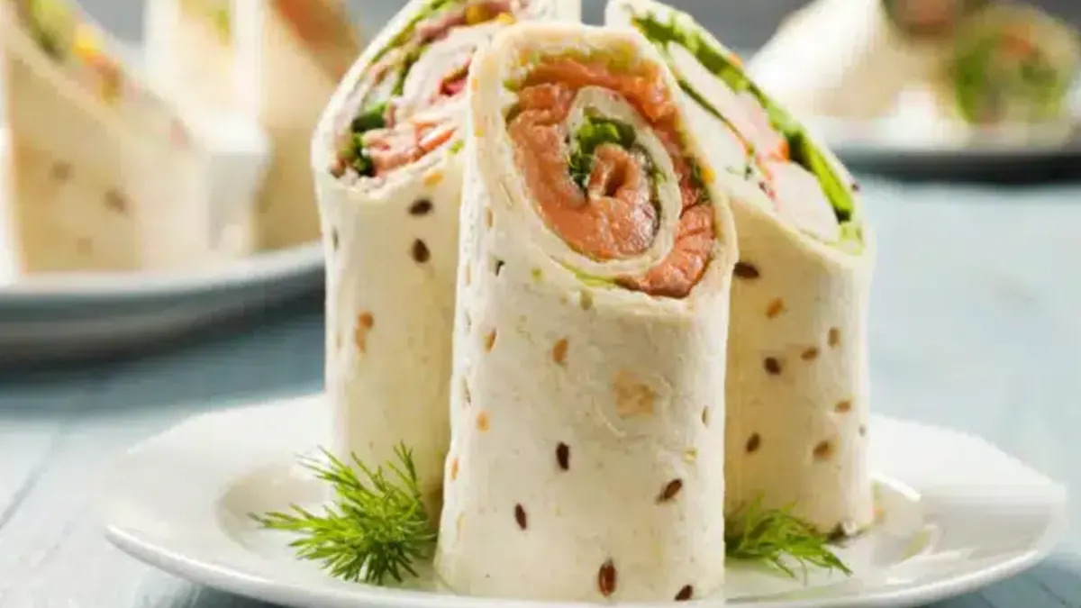 Wrap au saumon et sauce tzatziki