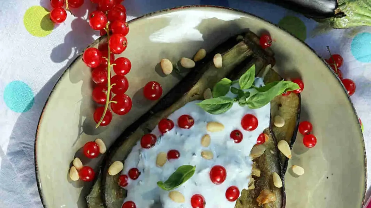 Aubergines grillées sauce yaourt
