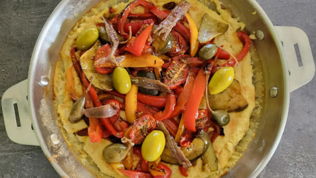 Socca à la caponata