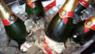 Champagne dans une vasque