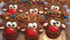 Biscuits en forme de tête de Rudolph le renne