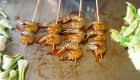 Brochettes de gambas à la plancha