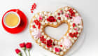 Heart cake meringues et roses