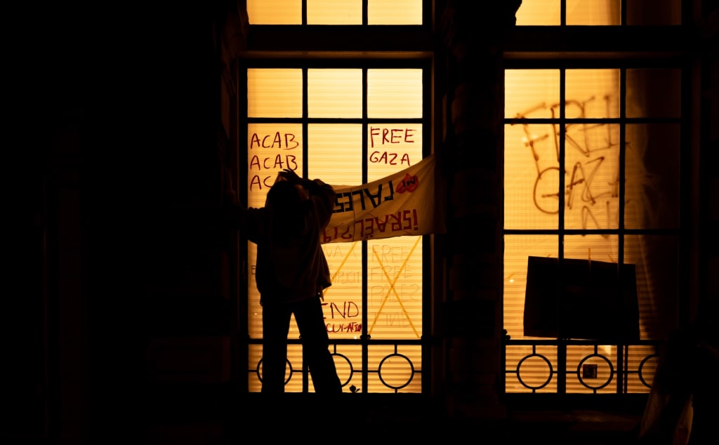 Protest bij UvA op 7 mei 2024