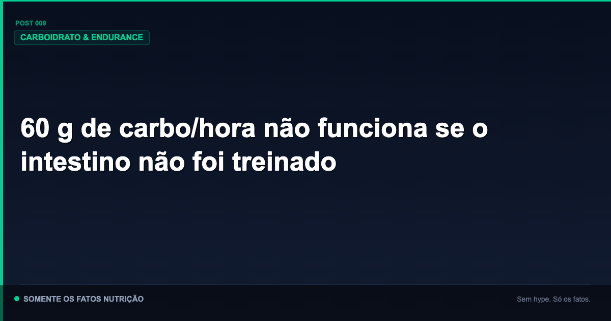 60 g de carbo por hora não funciona se o intestino não foi treinado