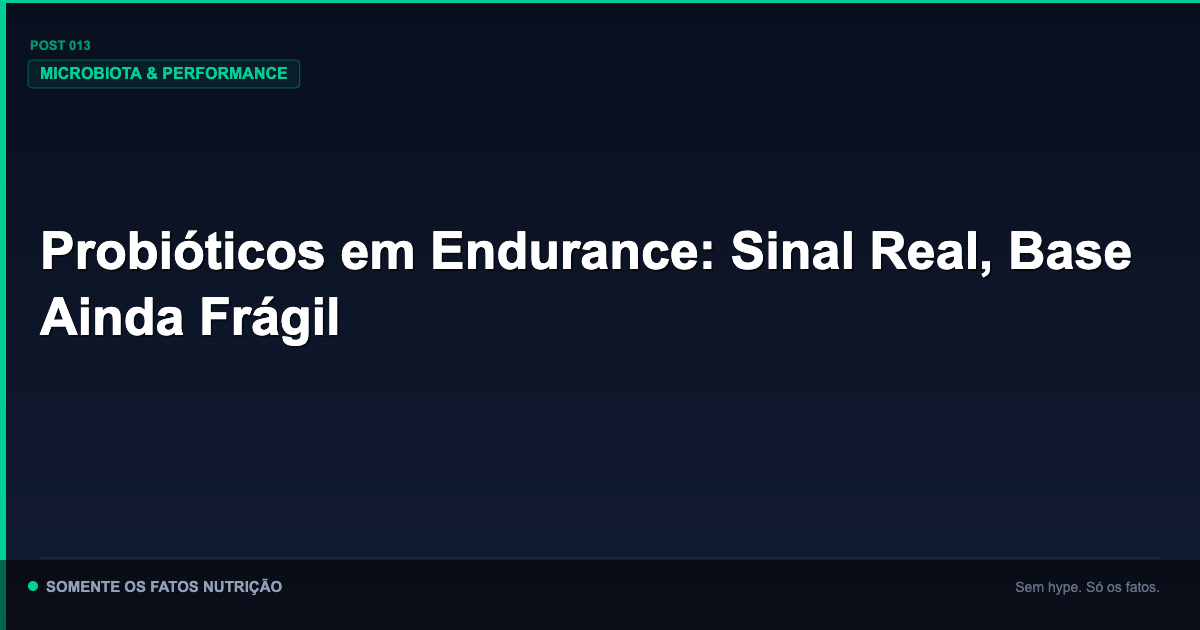 Probiótico em endurance: sinal real, frágil. O que sobra quando exigimos cepa identificada