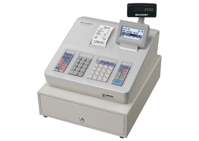 Cash register with raised keyboard - White