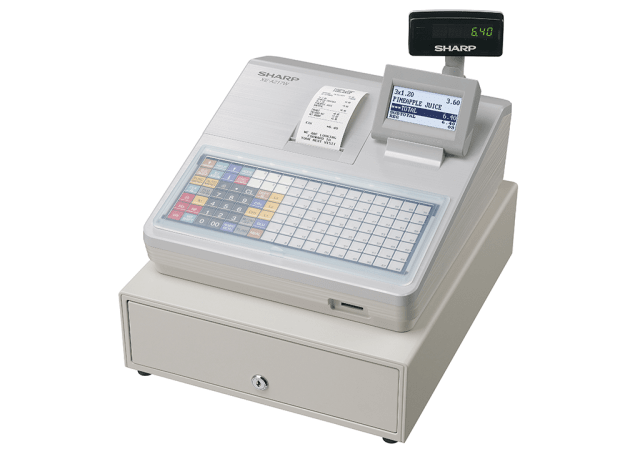 Cash register with flat keyboard - White
