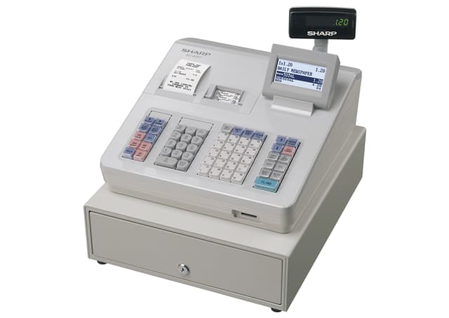 Cash register with raised keyboard - White