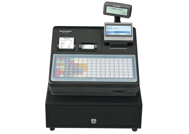 Cash register with flat keyboard - Black