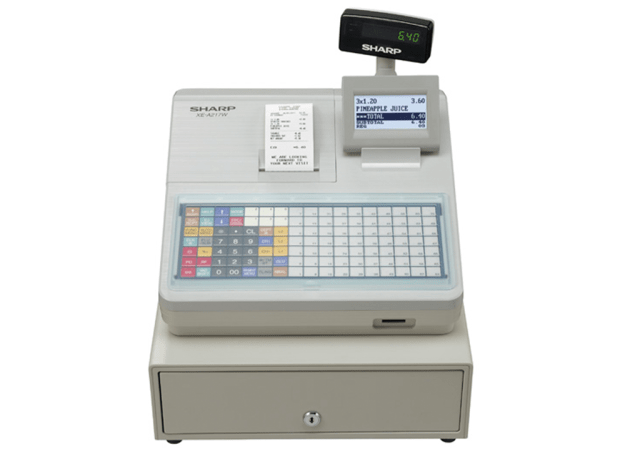Cash register with flat keyboard - White