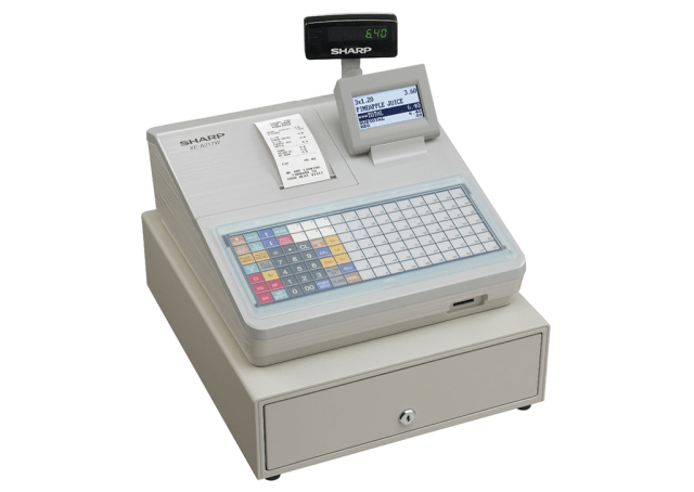 Cash register with flat keyboard - White