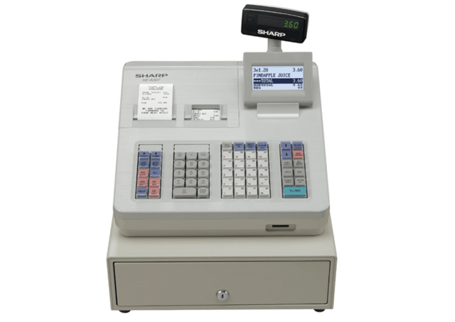 Cash register with raised keyboard - White