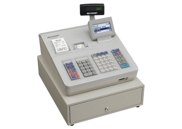 Cash register with raised keyboard - White