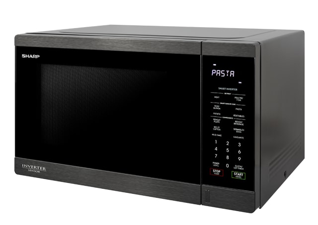 1200W Inverter Microwave - Black Steel