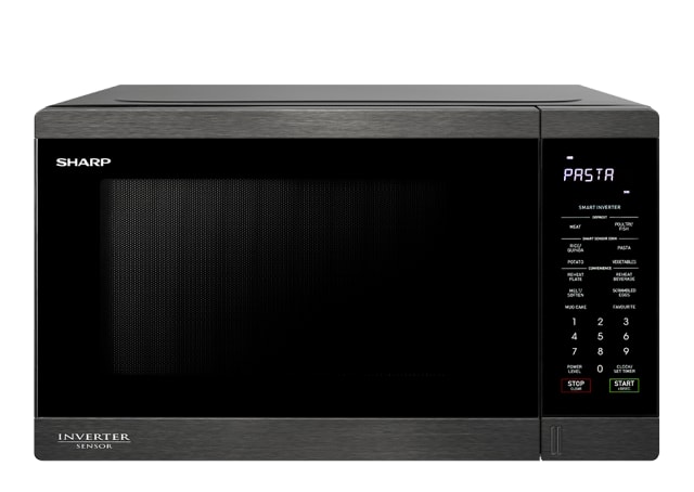 1200W Inverter Microwave - Black Steel