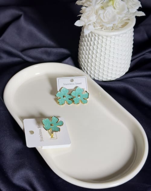 Floral Earings & Ring Set