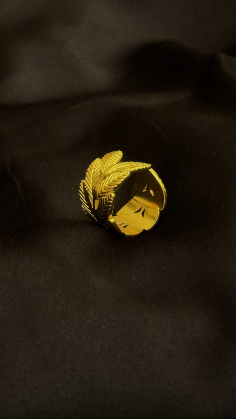 Golden Feather Ring