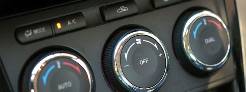 Airconditioning service Toyota Close-up of the AC system in a Toyota