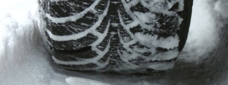 Vinterdæk på sne Snedækket hjulspor med vinterdæk