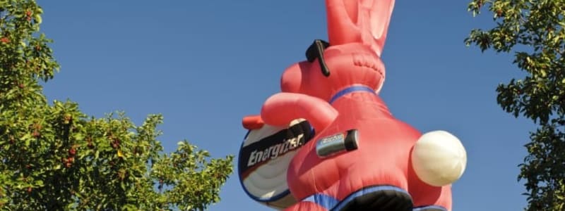 Energizer-kanin som ballon Batterimærket Energizer har en kaninballon