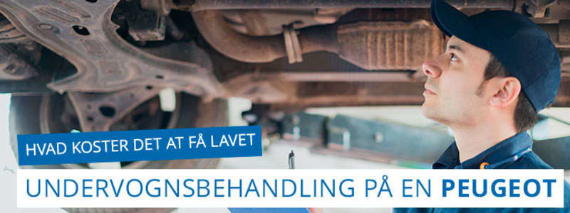 Pris på undervognsbehandling på en Peugeot Undervognsbehandling og rustbeskyttelse til Peugeot