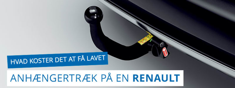 Montering af anhængertræk - Renault Hvad koster det at få monteret anhængertræk - Renault