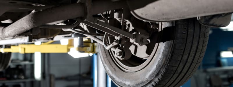 Description du système de suspension Suspension vue d'en dessous