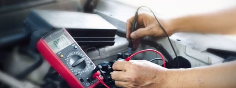 Elektriskt arbete på en Chevrolet Mekaniker utför elarbete på Chevrolet