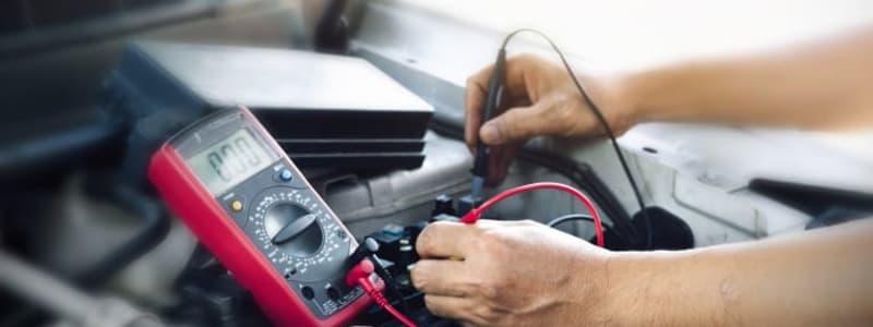 Elarbete på Ford Mekaniker utför felsökning elektroniken i en Ford