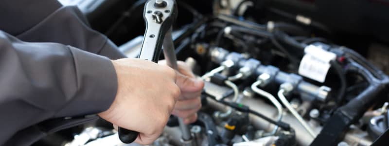 Motorarbete på en VW Motorreparation utförs på en VW