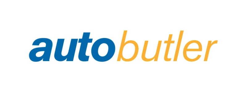 Autobutler-logo Logo - Autobutler med blå og orange skrift
