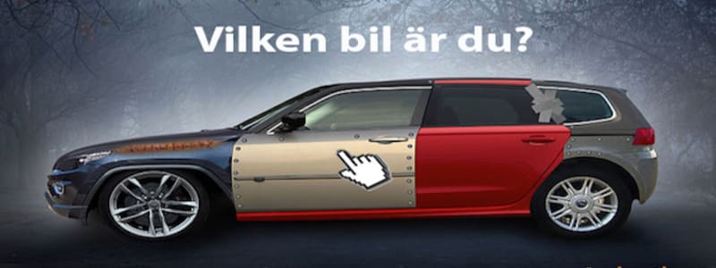 Biltest, vilken bil är du? Bil bestående av flera olika modeller