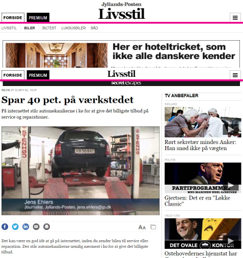 Jyllands Posten: Spar 40 pct. på værkstedet