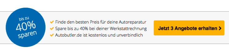 Autobutler.de Werkstattportal - spare bis zu 40% bei der Kfz-Werkstatt