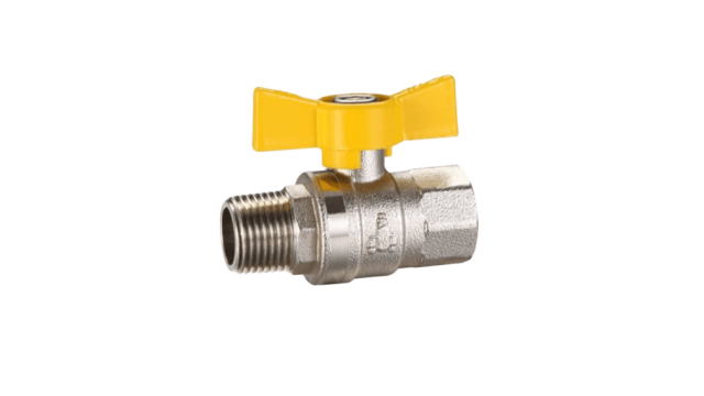 Ball Valve Gas Butterfly Handle 15mm M x F