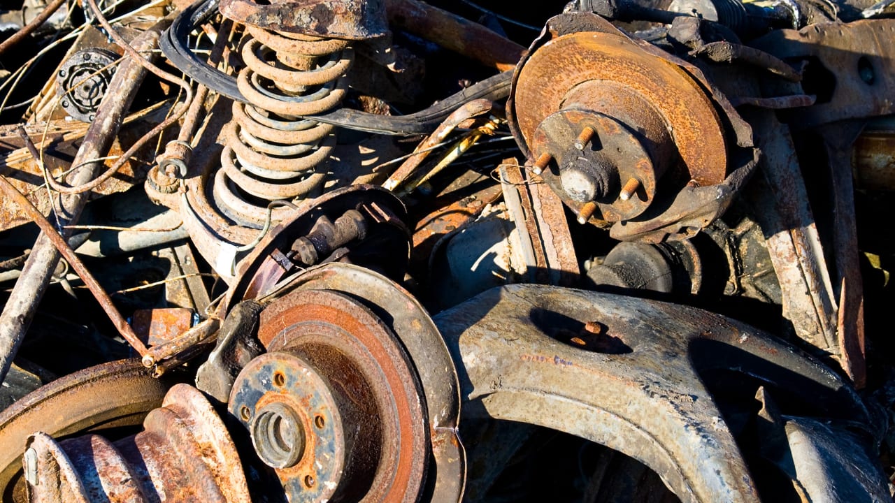 Scrap materials at a junk yard