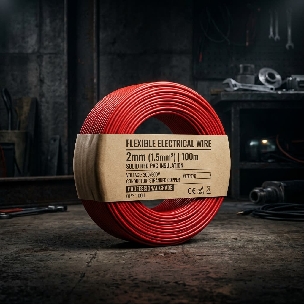 Flexible Earthing Wire 2mm Red (100m Coil)