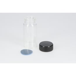日電理化硝子 ねじ口瓶 SV-30 30mL 無色 フェノールキャップ フッ素PTFE/シリコンパッキングセット 50組 251110