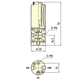電磁弁 PTFE3方メス DC24V FST-016M6YN F-2367-003