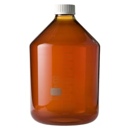 ねじ口びん(広口) GLS-80 茶褐色 白キャップ付 20L 017250-320000