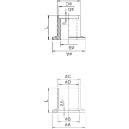 佐藤真空 フランジ SUS304製 ALF-25