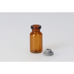 バイアル瓶 茶色 V-2B 2mL 液状用ブチルゴム栓付 100組 208122