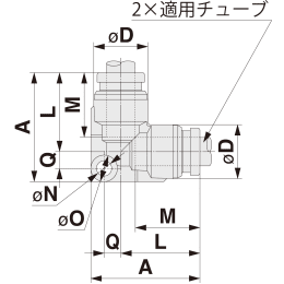 ワンタッチ管継手 SUS316 ミリサイズ KQG2シリーズ KQG2L06-00