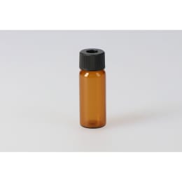 シリンジバイアル 茶色 SY-2 5.0mL 穴あき黒キャップ フッ素PTFE/ニトリルパッキン付 100組 255026
