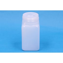 角型びん 広口 PE製 白 100mL 610 目盛付