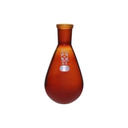 柴田科学 共通摺合なす形フラスコ 茶 15/25 50mL 005270-1550